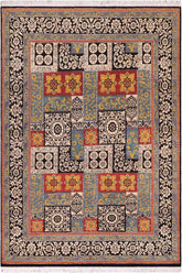 handmade Transitional Kafkaz Rust Black Hand Knotted RECTANGLE 100% WOOL area rug 8 x 10